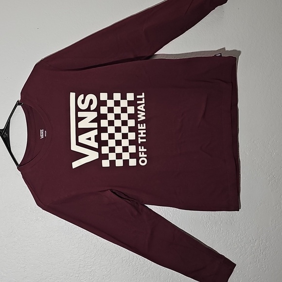 Vans Other - Vans Maroon Long Sleeve Tee with White Logo - Men Or Women Size Medium